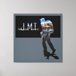 Art - Hiker Silhouette - John Muir Trail Text Canvas Print