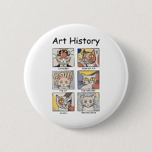 Art History Funny Cat Art Lover Painting Painter A 6 Cm Round Badge