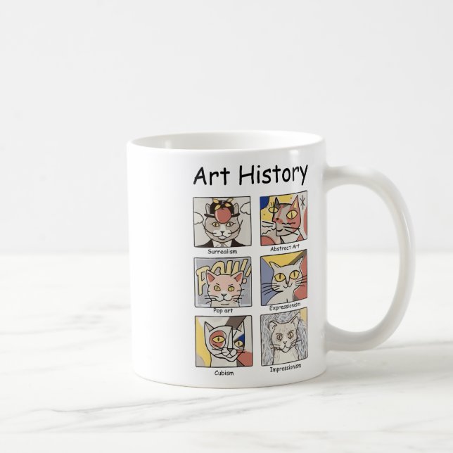 Art History Funny Cat Art Lover Painting Painter A Coffee Mug (Right)
