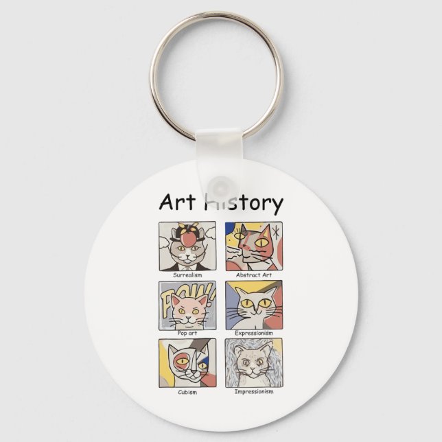 Art History Funny Cat Art Lover Painting Painter A Key Ring (Front)