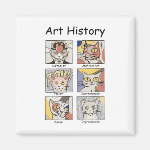 Art History Funny Cat Art Lover Painting Painter A Magnet