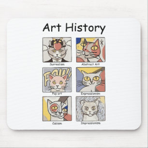 Art History Funny Cat Art Lover Painting Painter A Mouse Mat