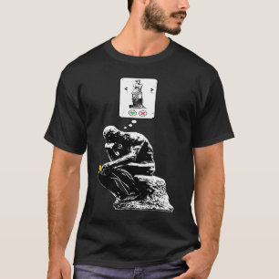 Art History Geek Rodin Thinker Statue Dating App T-Shirt
