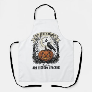 Art History Teacher Shirt with Spooky Pumpkin Engr Apron