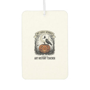 Art History Teacher Shirt with Spooky Pumpkin Engr Car Air Freshener