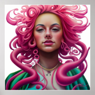 Art Illustartion Manga Portrait PopArt Psychedelic Poster