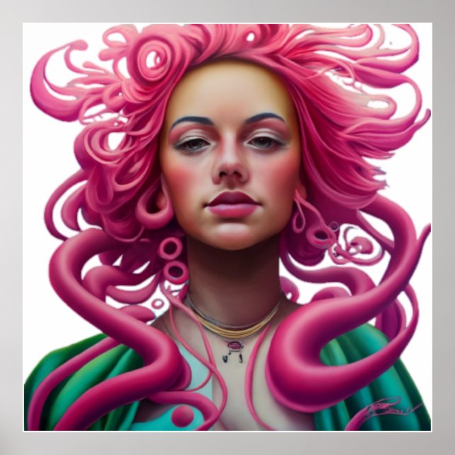 Art Illustartion Manga Portrait PopArt Psychedelic Poster (Front)