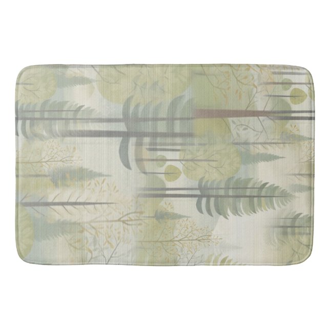 Art illustration of pine trees in a modern-style bath mat (Front)
