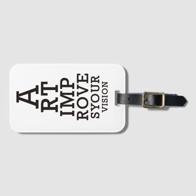 Art Improves Your Vision Eye Chart  Luggage Tag (Front Horizontal)