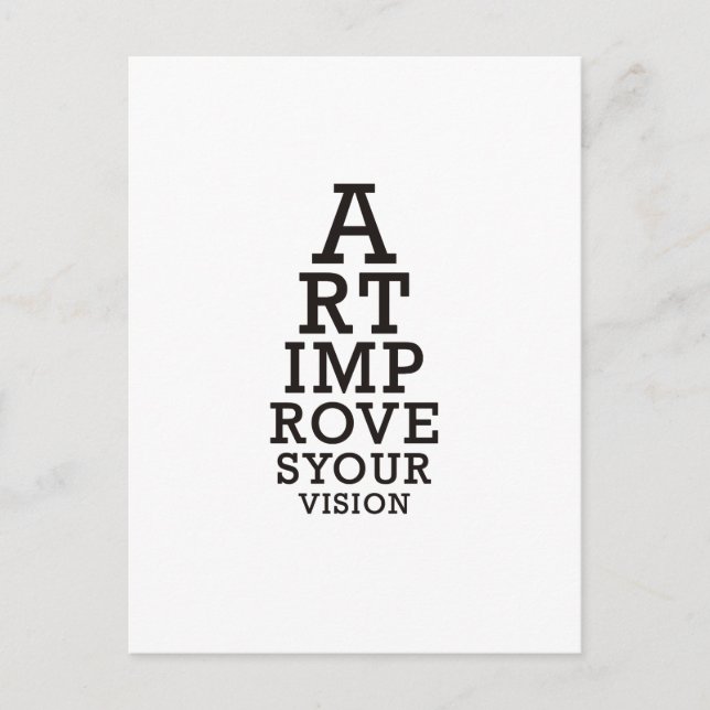 Art Improves Your Vision Eye Chart  Postcard (Front)