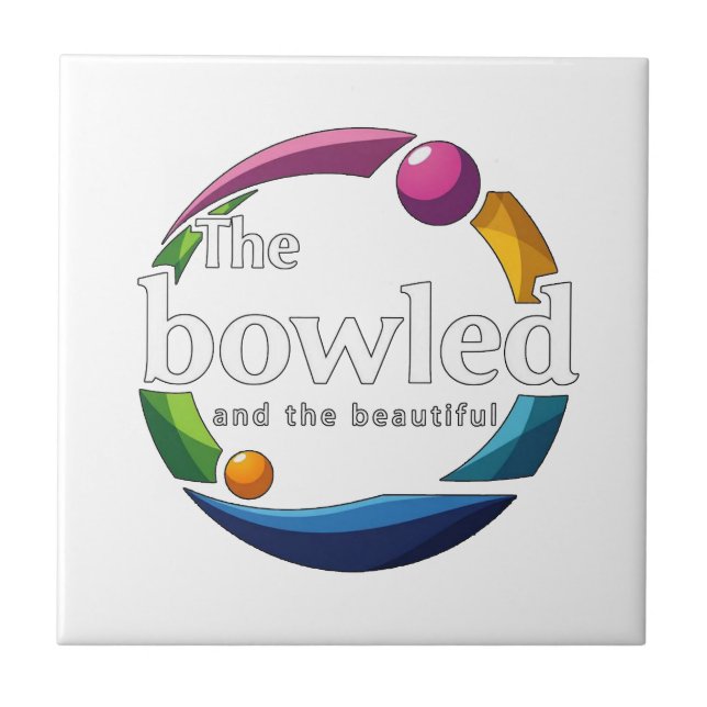 "Art in Motion: Circular Lawn Bowls Bowled Logo, Tile (Front)