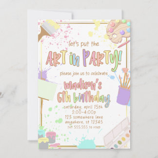 Art in Party Children's Party Invitation Painting