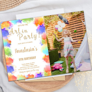 Art in Party Glitter Paint Birthday Invitations ph