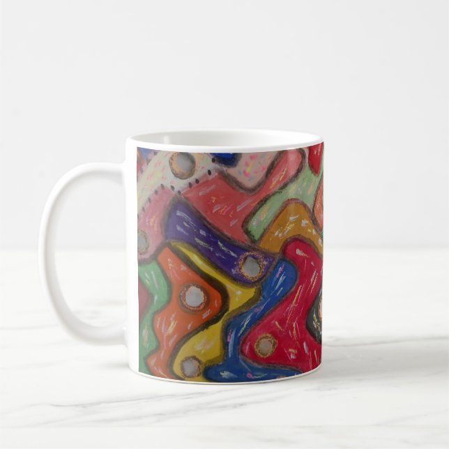 ART IN PATTERNS FROM PAINT BY HAND IMPRESSION COFFEE MUG (Left)
