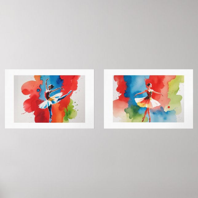 Art in Watercolor of Dance and Elegance (Front)