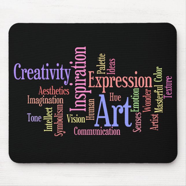 Art, Inspiration, Expression - Creative Person's Mouse Mat (Front)