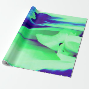 Art inspired creams blue marine navy flowing wrapping paper