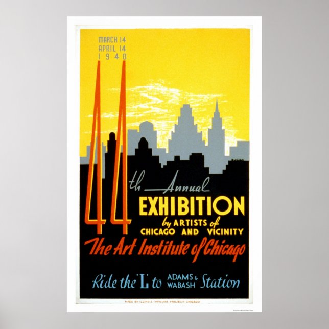 Art Institute Chicago 1940 WPA Poster (Front)