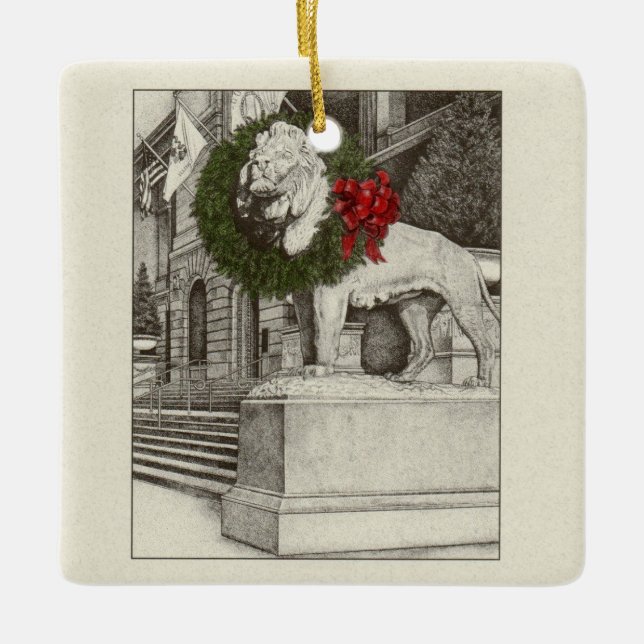 Art Institute Lion ceramic ornament (Front)