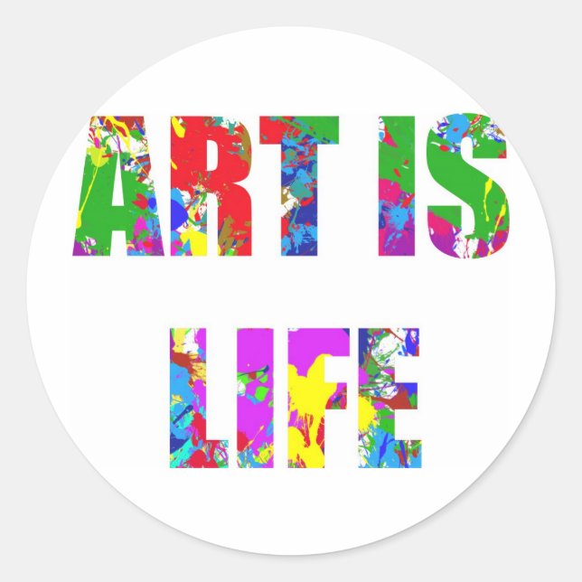 ART IS LIFE CLASSIC ROUND STICKER (Front)