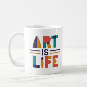 "Art is Life" Colourful Tank Top Coffee Mug