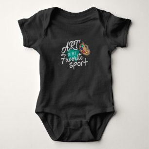 Art Is My Favorite Sport green Splash Baby Bodysuit