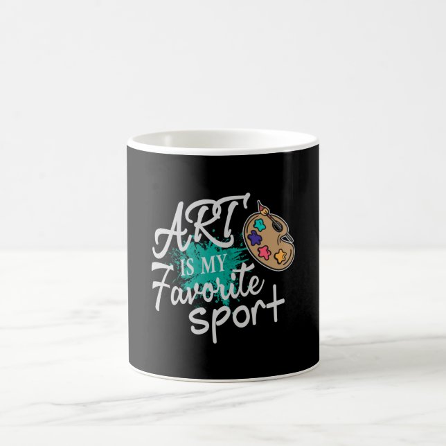 Art Is My Favorite Sport green Splash Coffee Mug (Center)