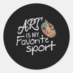 Art Is My Favourite Sport Classic Round Sticker