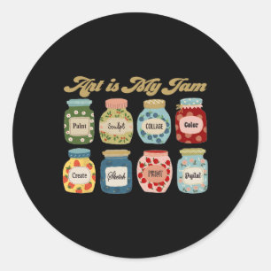 Art Is My Jam Art Teacher Specials Team Steam Teac Classic Round Sticker