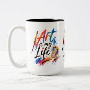Art is my life Two-Tone coffee mug