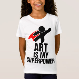 ART IS MY SUPERPOWER KIDS T-SHIRTS