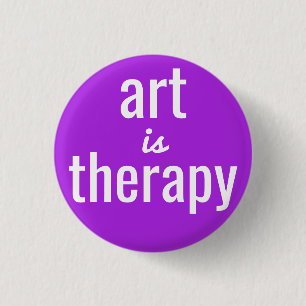 Art is Therapy Purple Pin Button