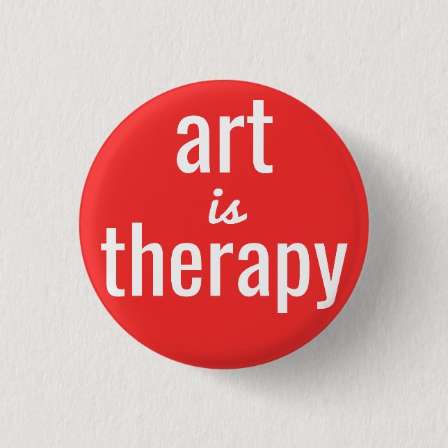 Art is Therapy Red Pin Button (Front)
