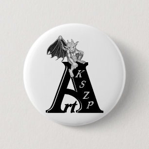 Art KSZP Logo mit Golem Gargoyle 6 Cm Round Badge