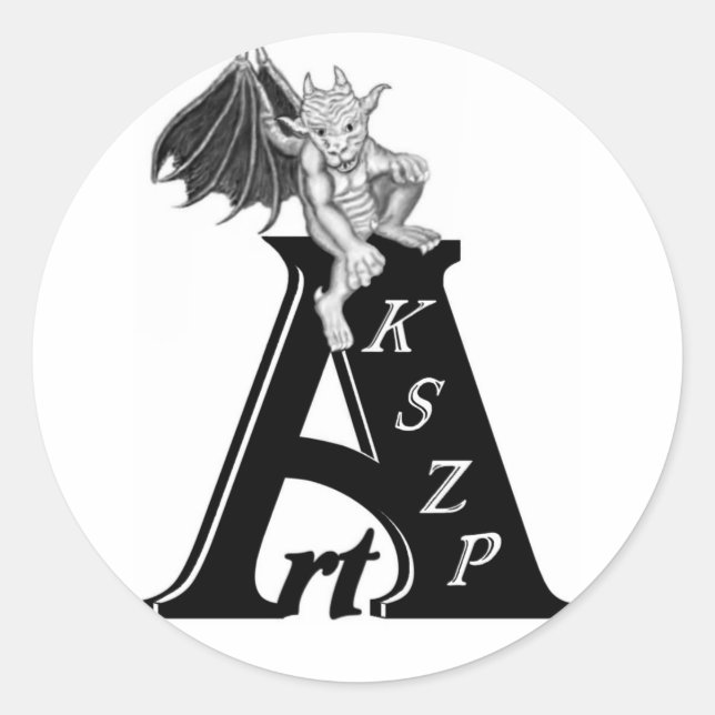 Art KSZP Logo mit Golem Gargoyle Classic Round Sticker (Front)