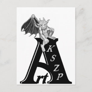 Art KSZP Logo mit Golem Gargoyle Postcard