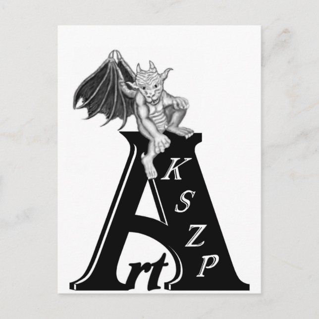 Art KSZP Logo mit Golem Gargoyle Postcard (Front)