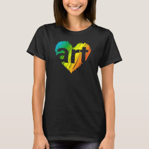 Art Lover, Big Heart with word Art, Creative Art T-Shirt