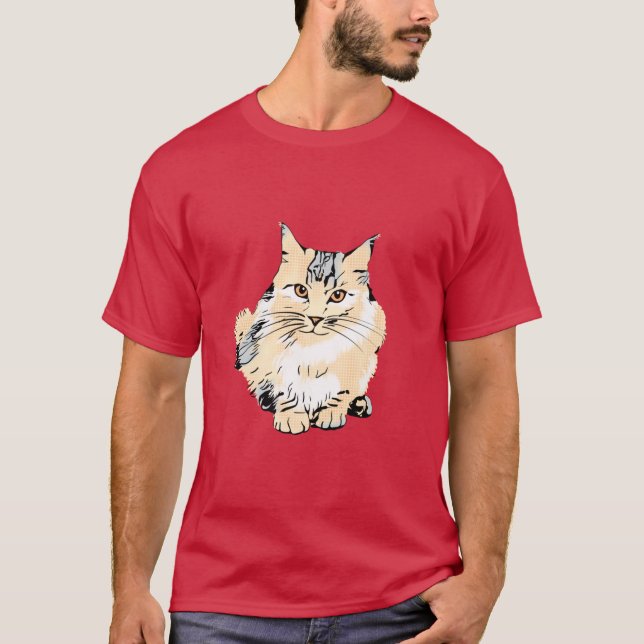 Art Main Coon Cat graphic design Oversized 2 T-Shirt (Front)