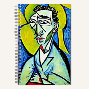 ART MAN - Abstract Blue Yellow Red Purple Portrait Notebook