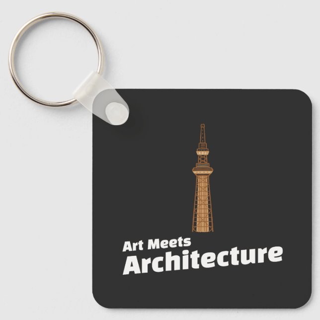 Art Meets Architecture  Architect Art Illustration Key Ring (Front)