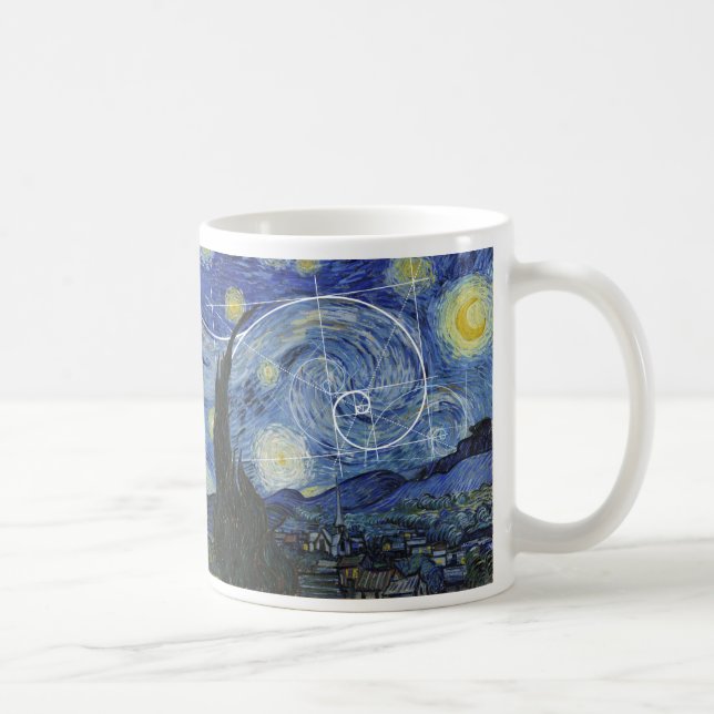  Art Meets Math, Van Gogh Meets Fibonacci Card Coffee Mug (Right)