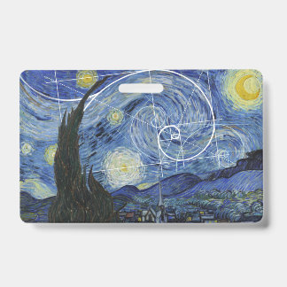  Art Meets Math, Van Gogh Meets Fibonacci Card ID Badge