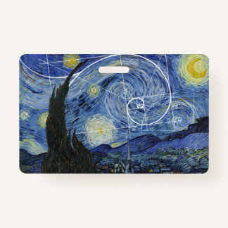  Art Meets Math, Van Gogh Meets Fibonacci Card ID Badge
