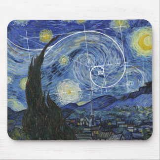  Art Meets Math, Van Gogh Meets Fibonacci Card Mouse Mat