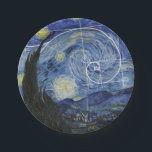 Art Meets Math, Van Gogh Meets Fibonacci Card Paper Plate<br><div class="desc">Vincent van Gogh meets Leonardo Fibonacci. Fibonacci spiral superimposed on elements of van Gogh's famous painting.</div>