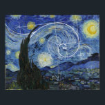 Art Meets Math, Van Gogh Meets Fibonacci Poster<br><div class="desc">Vincent van Gogh meets Leonardo Fibonacci. Fibonacci spiral superimposed on elements of van Gogh's famous painting.</div>