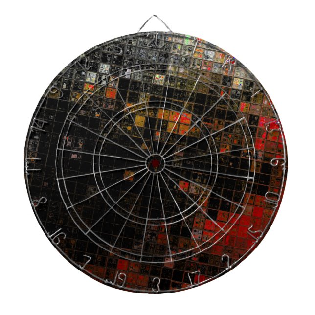 Art mosaic grunge textures graphic dartboard (Front)
