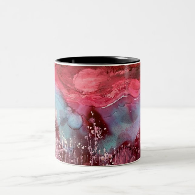 Art Mug with Red World Painting (Center)
