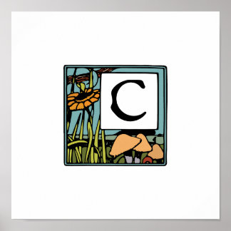 Art Neuveau Storybook Illustration, Letter C Poster
